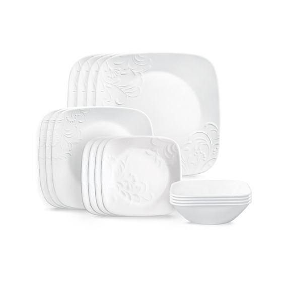 Cherish Square 16 Piece Dinnerware Set, Service for 4