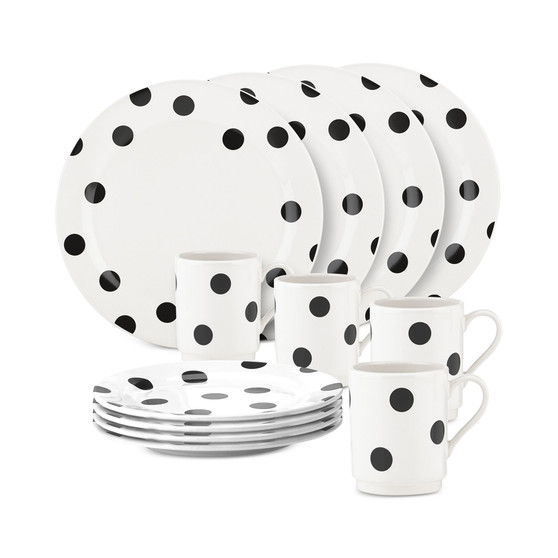 all in good taste Deco Dot 12-Pc. Set, Service for 4