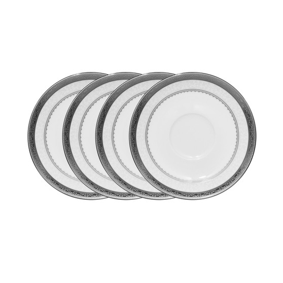 Odessa Platinum Set of 4 Saucers, Service For 4