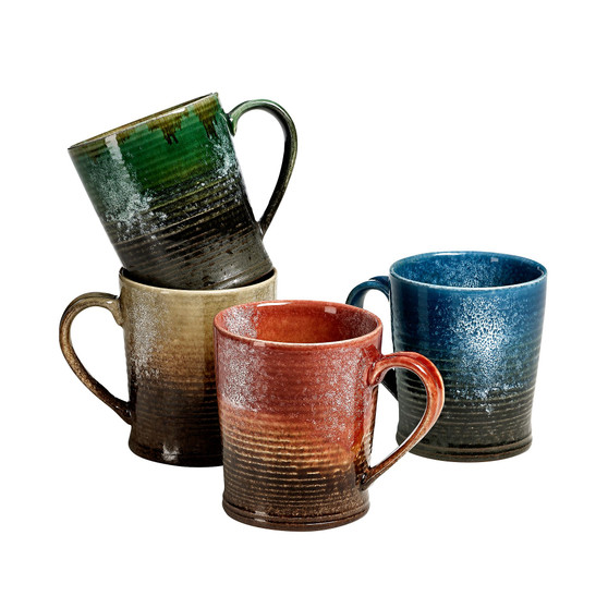 Blaze Mugs Assorted Colors, Set Of 4