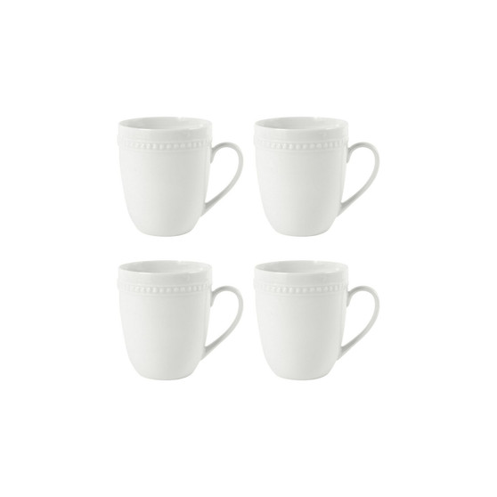 Everyday Whiteware Beaded Mug 4 Piece Set