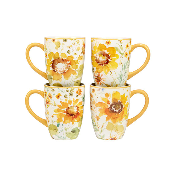Sunflowers Forever Mug, Set of 4
