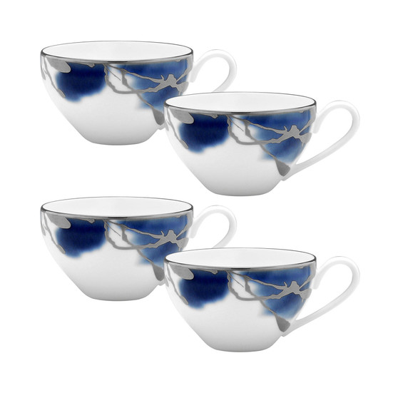 Jubilant Days Platinum Set of 4 Cups, Service For 4