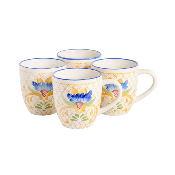 Tierra Tile Hand-Painted 4 Piece Mug Set