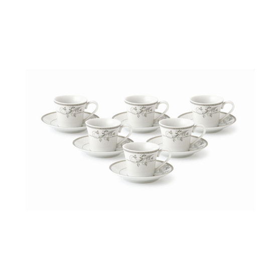 12-pc Espresso Cup & Saucer Set, Service for 6