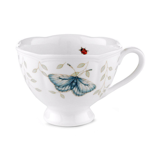 Butterfly Meadow Scalloped 8 ounce Porcelain Cup