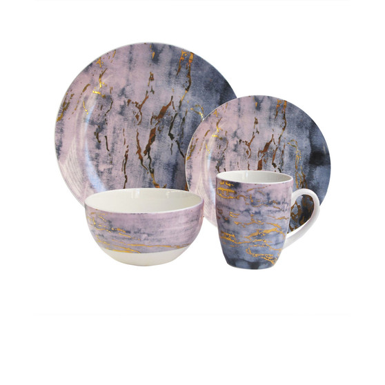 Marble Gold 16Pc Dinnerware Set