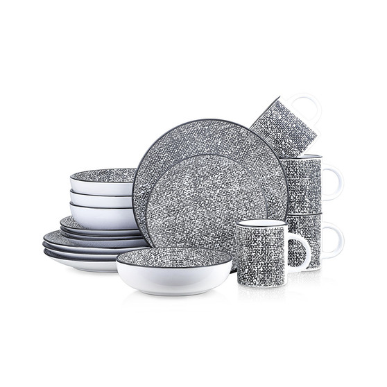 Sophie Stoneware 16 Pieces Dinnerware Set, Service For 4