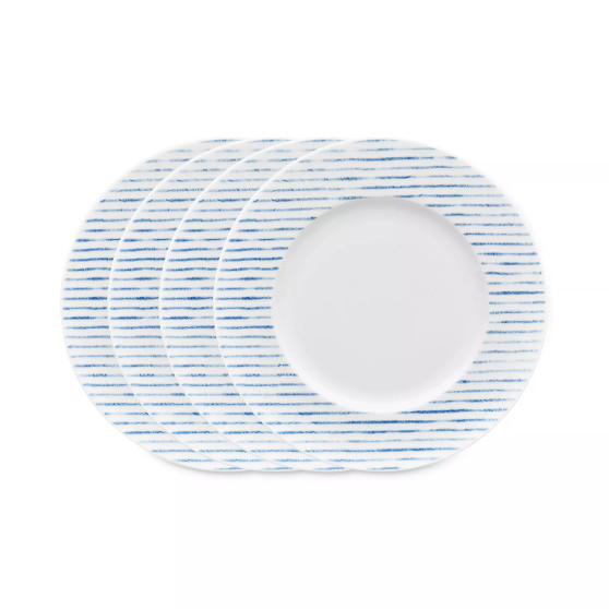 Hammock Stripes Rim Salad Plates, Set of 4