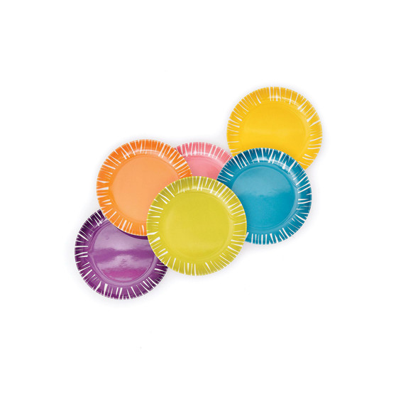 Melamine 6 Piece 6" Appetizer Plate - Fringe, Assorted
