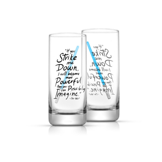JoyJolt Star Wars New Hope Tall Drinking Glasses, Set of 2