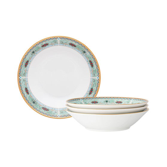 Serene Garden 4 Piece Soup Bowls Set, 7", 20 oz, Service for 4