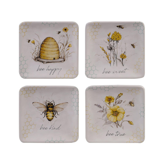 Bee Sweet 4-Pc. Canape Plates asst.