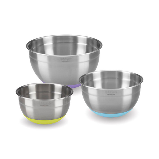 Stainless Steel Mixing Bowls with Non-Slip Bases, Set of 3