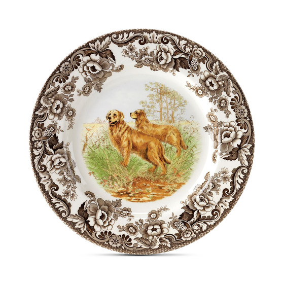 Woodland Golden Retriever Dinner Plate