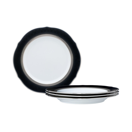 Austin Platinum Set of 4 Scalloped Accent Plates, Service For 4