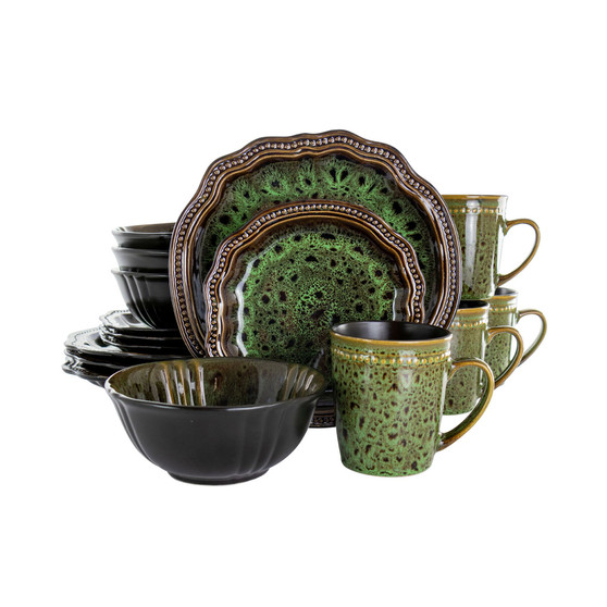 Scalloped Magdalena 16 Piece Stoneware Dinnerware Set, Service for 4