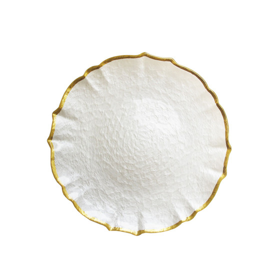 Jay Import Ice Queen Pearl Gold Charger Plate