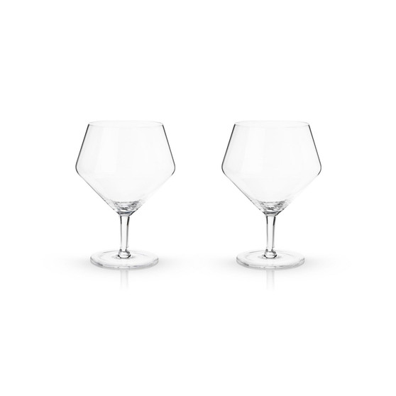 Raye Angled Gin & Tonic Crystal Glasses, Set of 2, 14 Oz