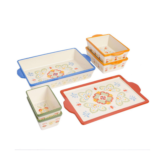 Tierra Hand-Painted Bakeware Set, 6 Pieces