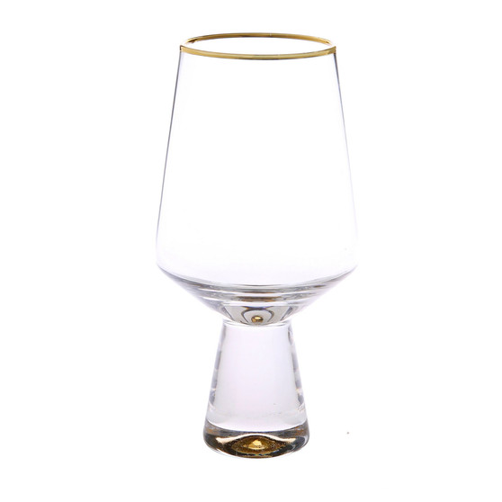 Set of 6 Water Glasses with Base and Rim