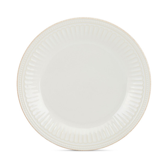 Dinnerware Stoneware French Perle Groove White Dinner Plate
