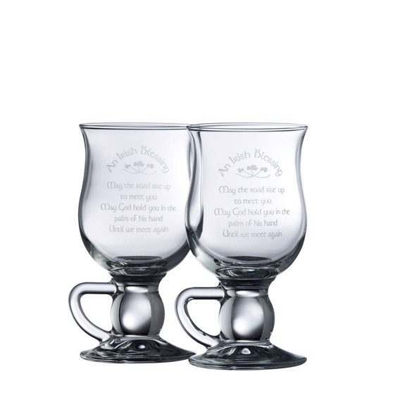 Irish Blessing Latte Glass Pair