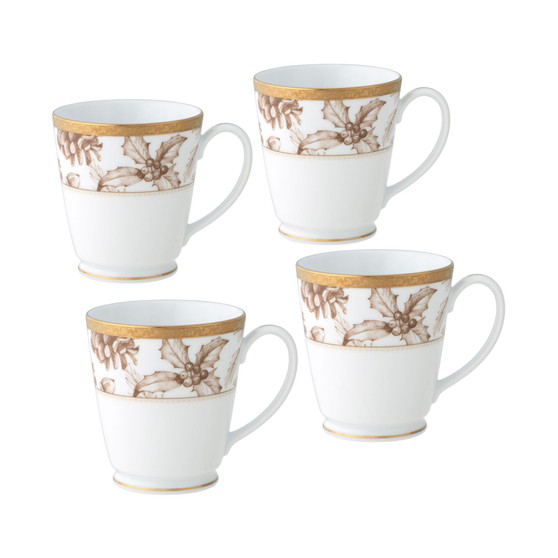 Charlotta Holiday Harvest Mugs, Set of 4