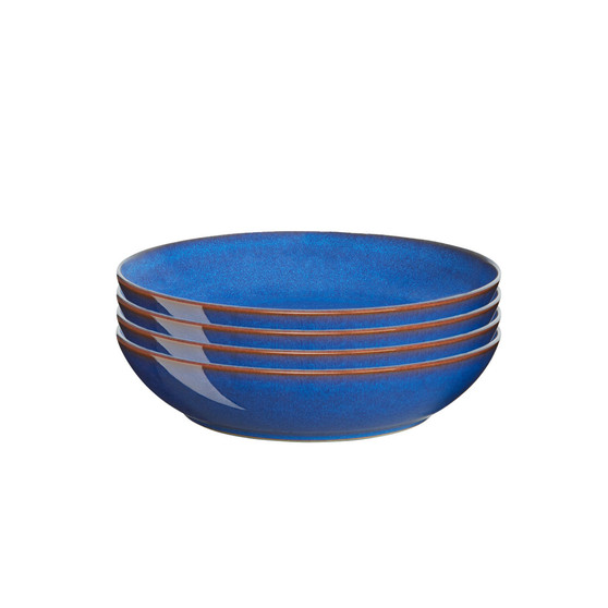 Imperial Blue Coupe Pasta Bowl Set, 4 Pieces