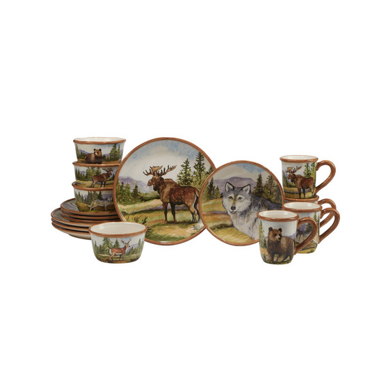 Mountain Summit 16 Piece Dinnerware Set, Service for 4