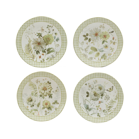 Green Fields Set of 4 Dinner Plate 11"