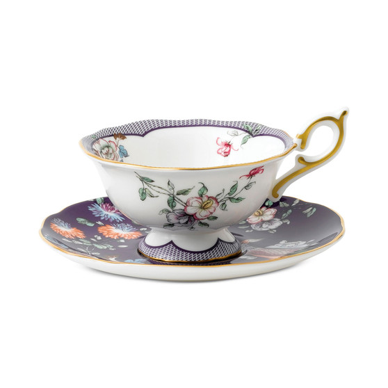 Wonderlust Midnight Crane Teacup & Saucer