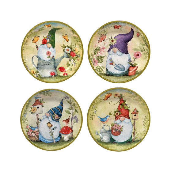 Garden Gnomes Set of 4 Soup/Pasta Bowl