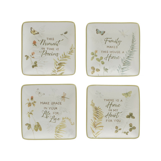 Green Fields Green Fields Set of 4 Canape Plates, 6"