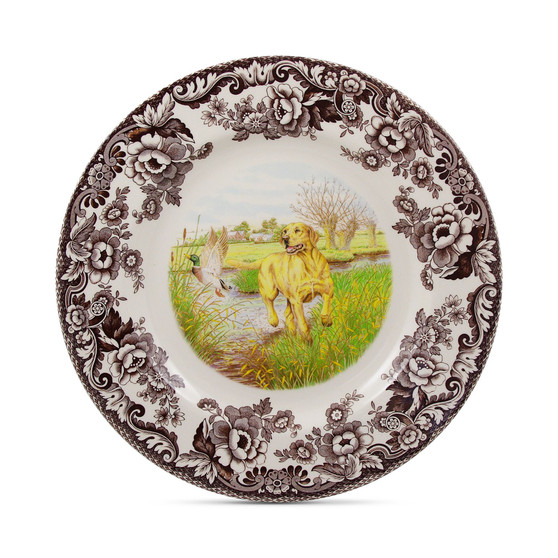 Woodland Yellow Lab Dinner Plate