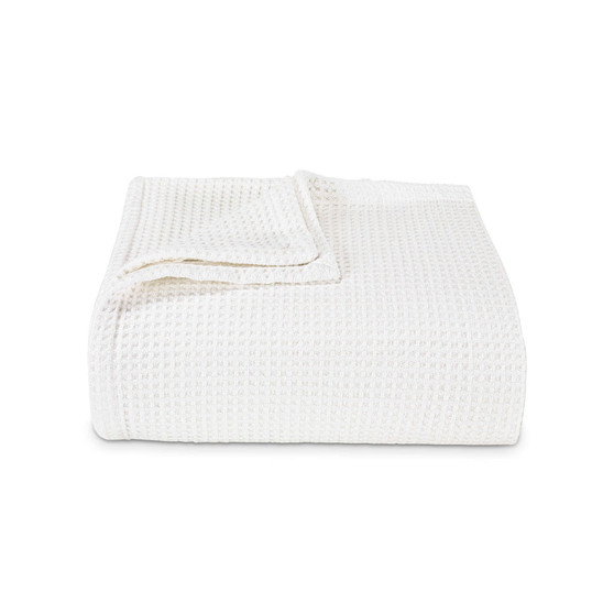Waffleweave Cotton Yarn Dyed Blanket, Twin
