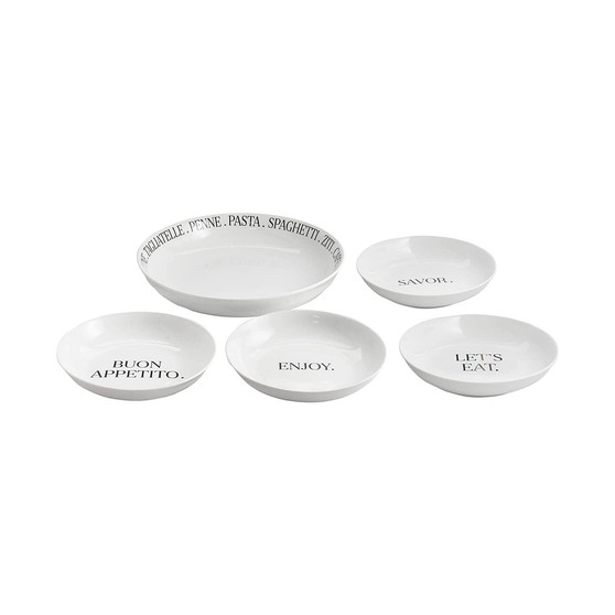 Words Dinnerware Set, 5 Piece