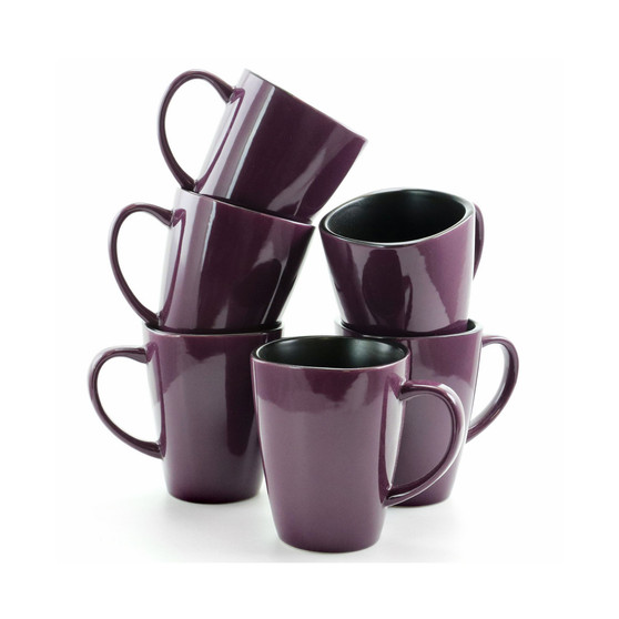Mulberry 14 Ounce Stoneware Mugs, Set of 6