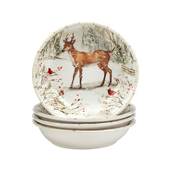 Winter's Walk 4 Piece Soup Bowl Set