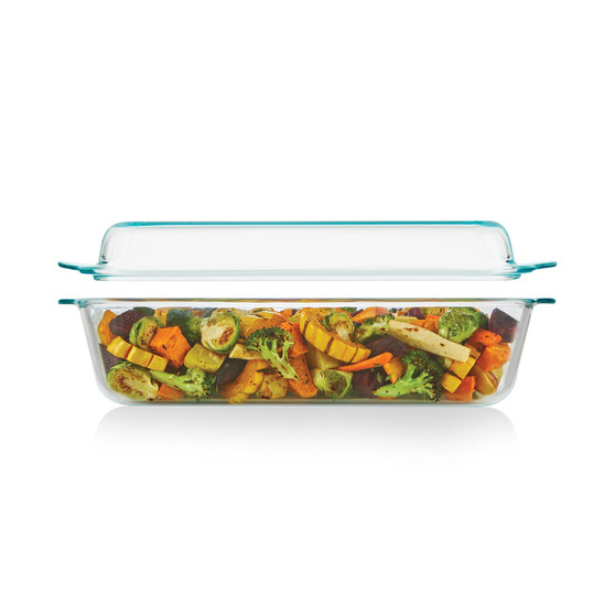 Deep 9" x 13" 2 in 1 Glass Baking Dish with Glass Lid, Set of 2