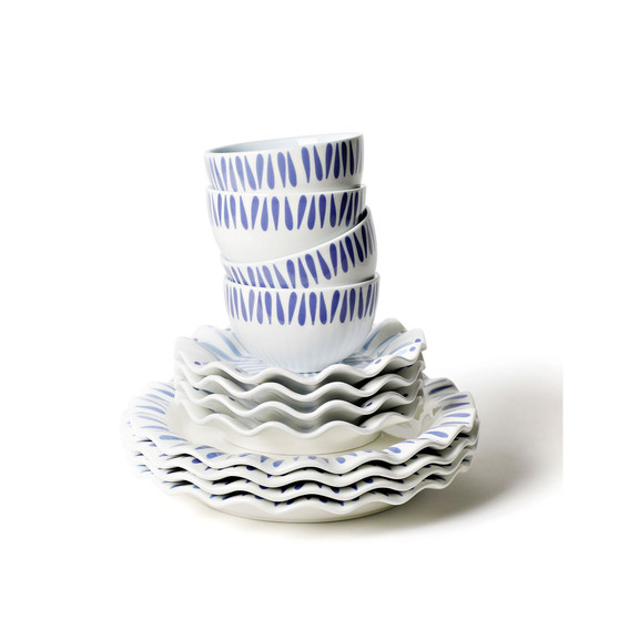 by Laura Johnson Iris Blue 12-PC Dinnerware Set, Service for 4