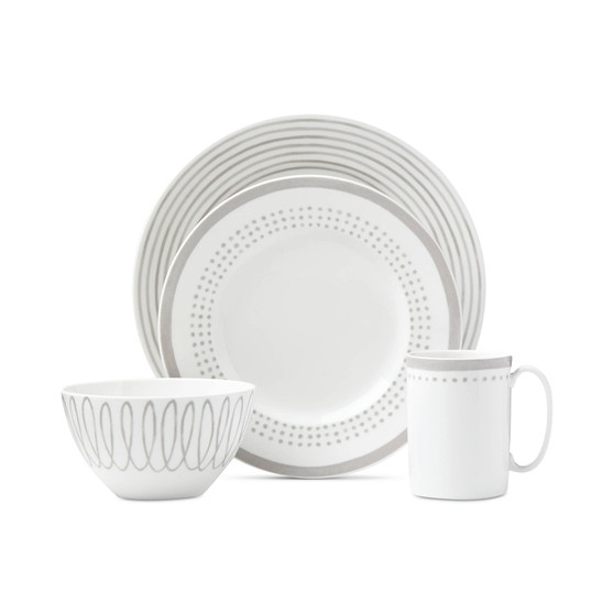 Charlotte Street East Grey Collection 4-Piece Place Setting