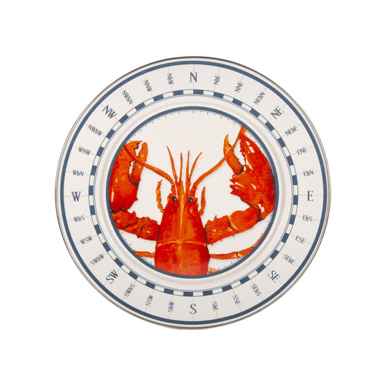 Lobster Enamelware Chargers, Set of 2