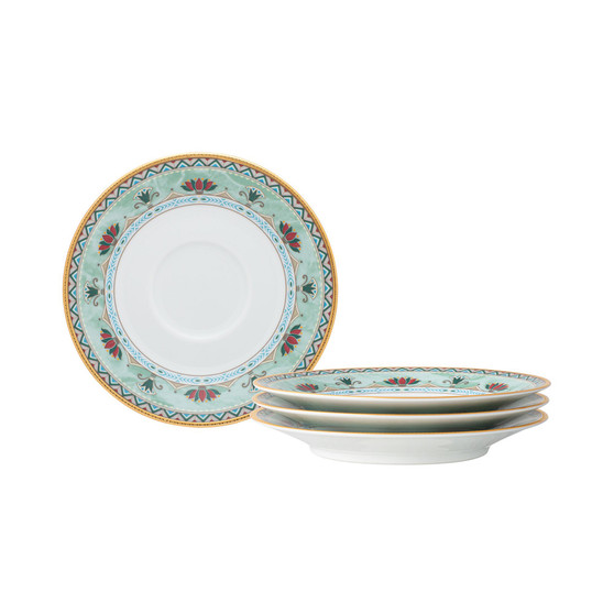 Serene Garden 4 Piece Saucers Set, 6", Service for 4