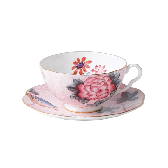 Pink Cuckoo Teacup and Saucer
