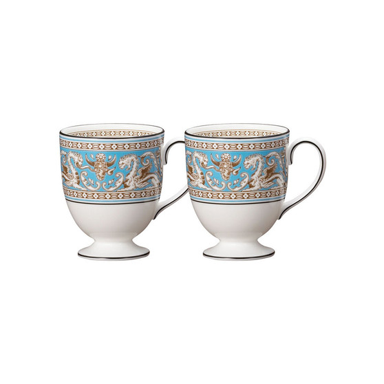Florentine Turquoise Mugs, Set Of 2