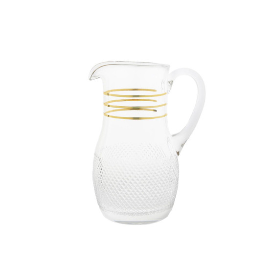 Water Pitcher with Cut Crystal Design