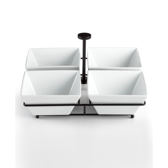 Whiteware Serveware 4 Section Condiment Dish, Created for Macy's