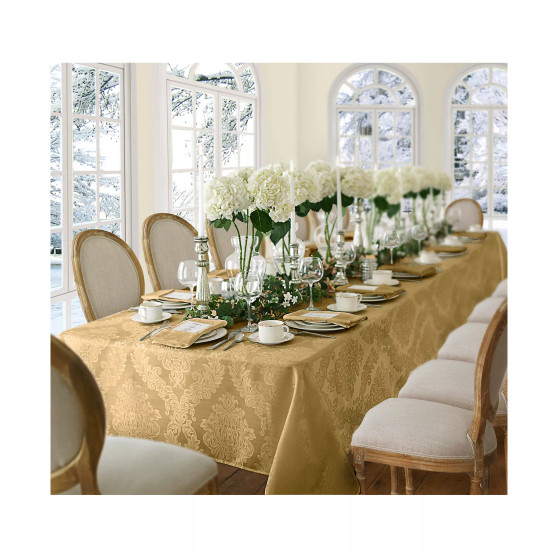 Barcelona Damask 60" x 144" Oblong Tablecloth
