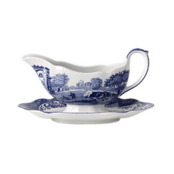 "Blue Italian" Gravy Boat with Stand